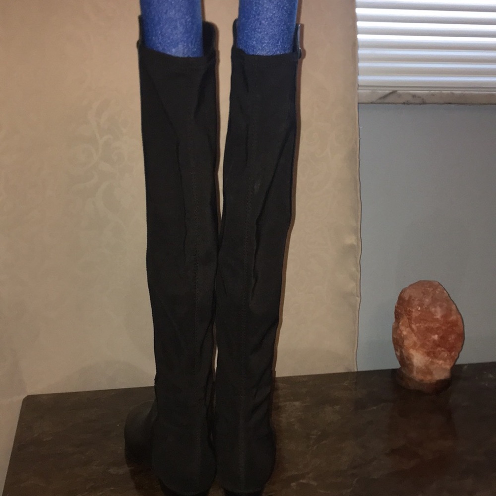 Brand new, never worn black over-the-knee boots